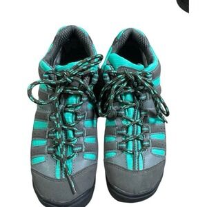 Keen Gray & Aqua Gore-Tex Hiking Trail Walking Shoes Sneaker Alpha WP CNX Sz 8.5